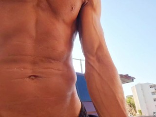 Caught jerking off in beach - Turns me on to touch my cock with people passing by - Hotsportfitboy