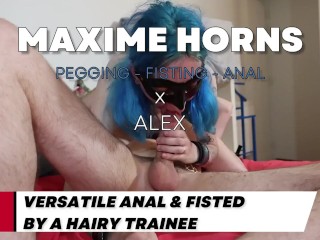 first time versatile anal strap-on fist blowjob with a Fan who wanted to do a porn maxime horns