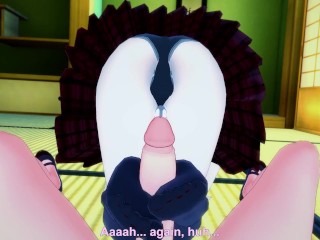 Mukuro Ikusaba disguised as Junko from Danganronpa Gives You A Footjob Hentai POV