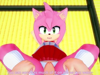 Amy Rose from Sonic Gives You A Footjob Hentai POV