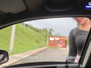 The hottest girl ever. Sexy Colombian fucking in the car.