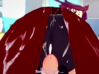 Akiza Izayoi from Yu-Gi-Oh! Gives You A Footjob Hentai POV