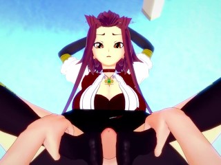 Akiza Izayoi from Yu-Gi-Oh! Gives You A Footjob Hentai POV
