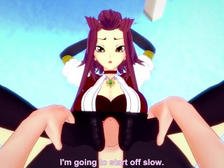Akiza Izayoi from Yu-Gi-Oh! Gives You A Footjob Hentai POV