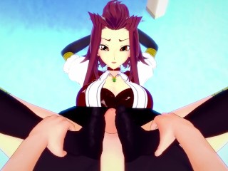 Akiza Izayoi from Yu-Gi-Oh! Gives You A Footjob Hentai POV