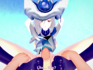 Silent Magician from Yu-Gi-Oh! Gives You A Footjob Hentai POV