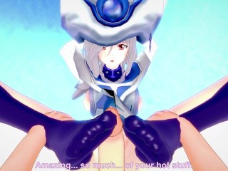 Silent Magician from Yu-Gi-Oh! Gives You A Footjob Hentai POV
