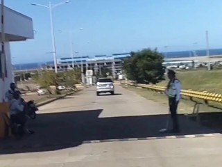 Taxi grab driver jakol muna sa parking area while waiting the airplanes arrive