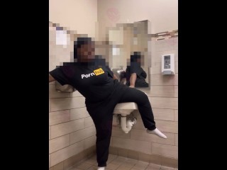 BUSTY Girl Gets Off To A THREESOME She Hears In The Next Bathroom!