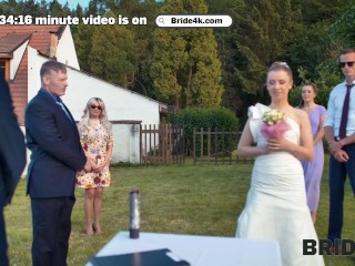 BRIDE4K. Shy bride with natural tits is fucked roughly in front of everyone in public