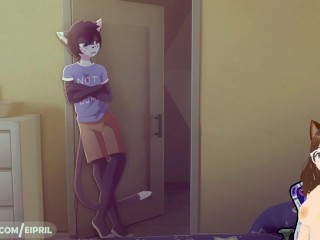 Girlfriend and me hide under the bed and end get pregnant her (Furry animation) - Jazziuu