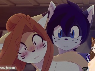 Girlfriend and me hide under the bed and end get pregnant her (Furry animation) - Jazziuu