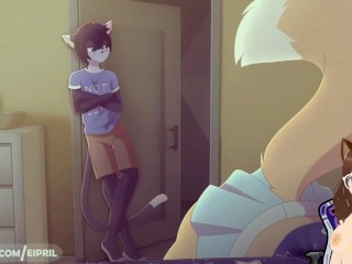 Girlfriend and me hide under the bed and end get pregnant her (Furry animation) - Jazziuu