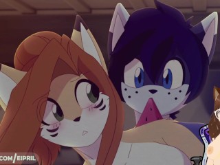 Girlfriend and me hide under the bed and end get pregnant her (Furry animation) - Jazziuu