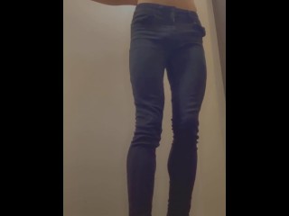 Being naughty in change room with loud talking right outside door