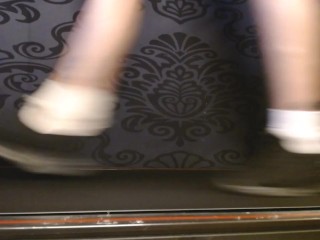 Ruffled Socks Skechers Sneakers Walking Treadmill