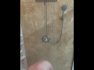 Hot redhead MILF plays with tits and pussy in the shower!