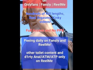 NaughtyRedFarmgirl can't stop fucking herself on the farm! Peeing, squirting, anal, ass to mouth, at