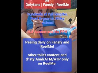 NaughtyRedFarmgirl can't stop fucking herself on the farm! Peeing, squirting, anal, ass to mouth, at