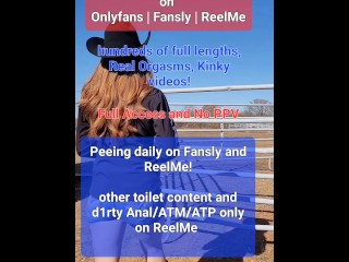 NaughtyRedFarmgirl can't stop fucking herself on the farm! Peeing, squirting, anal, ass to mouth, at