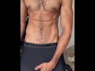 Huge cyclist's dick after race