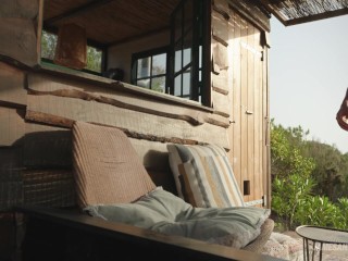 Intimate sunset on our tiny house's deck