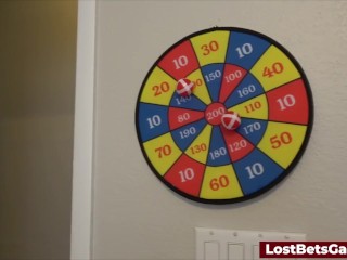 Strip Darts between Derak and his two horny girlfriends