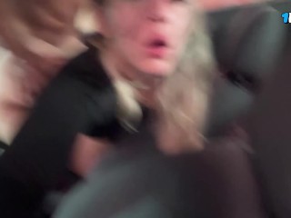 Beautiful blonde girl with a big ass has sex in a stranger's car.