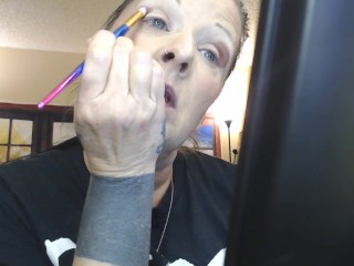 Doing Make up Dangling a Cigarette Cork Full Flavor