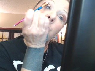 Doing Make up Dangling a Cigarette Cork Full Flavor