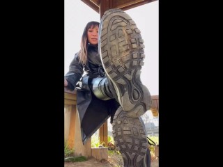 MISS SANDRA DOMINA sneakers fetish compilation teasers sneaker worship bdsm femdom human carpet pov