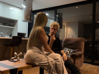 Latina Milf with big tits and big ass squirts after strip games with her sugar daddy - Kyle Stroker