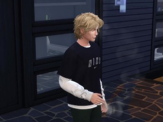 stepbrother jerked off to his stepsister & came all over her - Sims 4