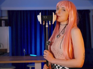 ASMR Blonde Wet 💦 Ear Licking 3Dio | Elsa ASMR