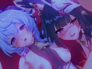 【原神】【スタレ】甘雨 × 花火　モーション + ダメージボイス　3Dエロアニメ　sex　ganyu sparkle　genshinimpact