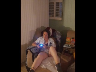 Filming myself in bra and panties playing video games and I'm horny