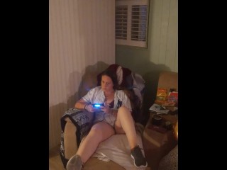 Filming myself in bra and panties playing video games and I'm horny