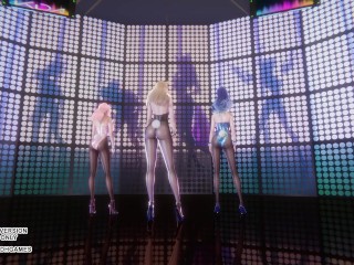 [MMD] Laysha - Party Tonight Ahri Seraphine Kaisa Sexy Kpop Dance League of Legends Hentai