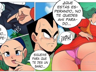 bulma quiere darle una buena probada a la enorme polla de vegeta