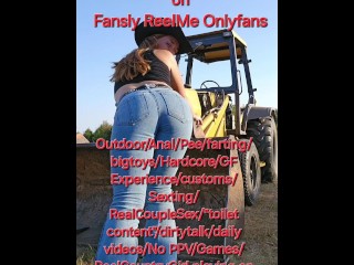 NaughtyRedFarmgirl Slow Strip out of Tight Jeans goes Ass to Pussy and Ass to Mouth showing Big Ass