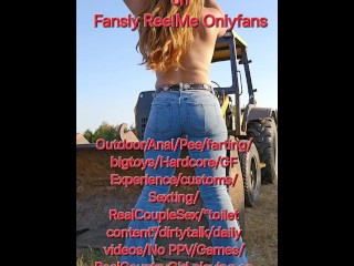 NaughtyRedFarmgirl Slow Strip out of Tight Jeans goes Ass to Pussy and Ass to Mouth showing Big Ass