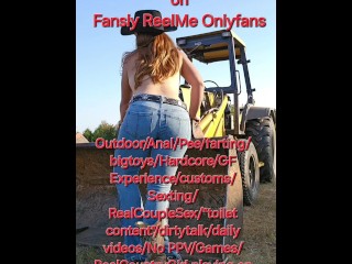 NaughtyRedFarmgirl Slow Strip out of Tight Jeans goes Ass to Pussy and Ass to Mouth showing Big Ass