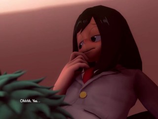 My Hero Academia: The Power of Seduction. Tsuyu Asui [7 Girls] [Edging] [Public]