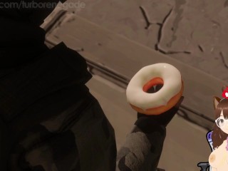 Busty furry gets fucked by a wolf with a huge cock and defends her from the police (Furry animation)