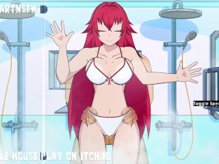 Rias Gremory Fucked In The Shower Against The Glass - Hole House Game