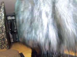 Preview- MilfyCalla- Face fuck,cum play while wearing a hot grey fur-coat and long boots 214