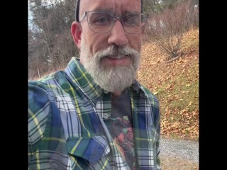 Outdoor winter Daddy pissing