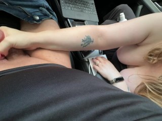 Stoking my husband in the car before dinner