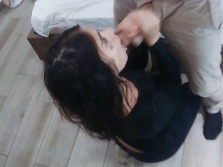 real cheating wife gets caught sucking big dick stranger in the other room.