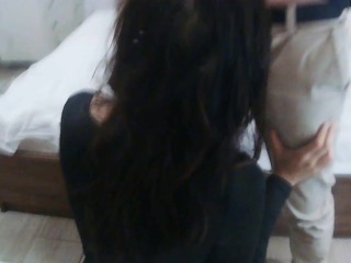 real cheating wife gets caught sucking big dick stranger in the other room.